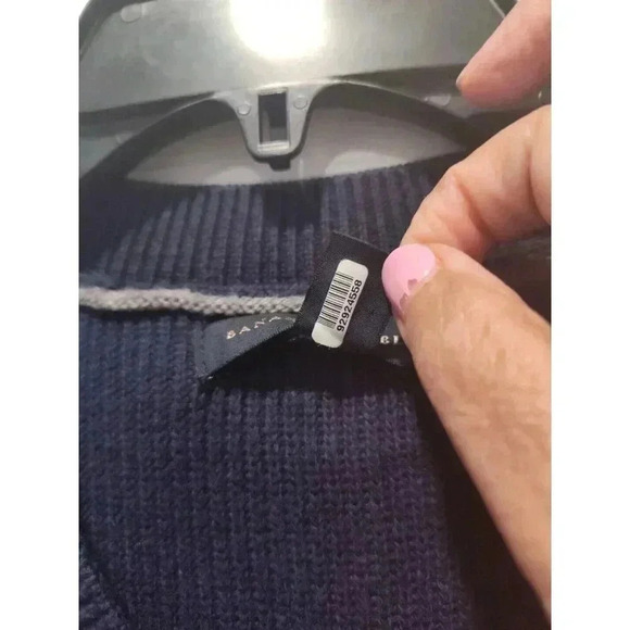 Banana Republic Men’s Navy‎ Blue Wool Blend Sweater Knit Business Size LARGE - Picture 4 of 8